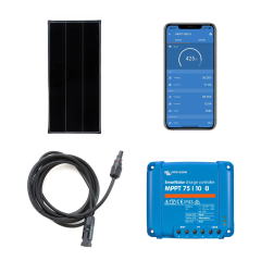 Zonnepanelen Pakket 115Wp | Victron SmartSolar MPPT 10A laadregelaar | 115Wp Zonnepaneel | Compleet | Eenvoudige installatie - 
