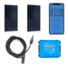 Zonnepanelen Pakket 300Wp | Victron SmartSolar MPPT 20A laadregelaar | 2x 150Wp Zonnepaneel | Compleet | Eenvoudige installatie - 