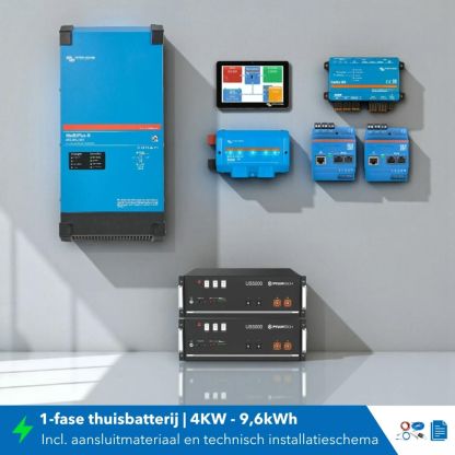 Victron thuisbatterij set 1-fase 4kW 9,6kWh – MultiPlus-II & Pylontech - 