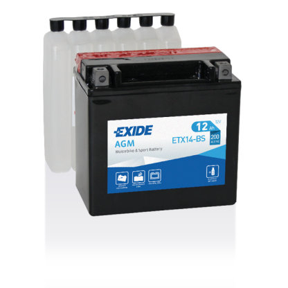 Exide AGM 12V accu | ETX14-BS | 12V 12Ah - 