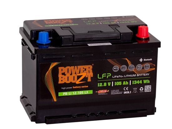 Powerboozt Lithium LiFePo4 accu | PB.Li.12.105 | 12.8V 105Ah - 
