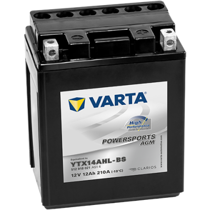 Varta Powersports AGM High Performance YTX14AHL-BS accu | 512 918 021 | 12V 12Ah - 