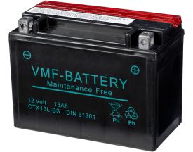 VMF PowerSport accu 12V - Onderhoudsvrij YTX15L-BS